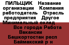 ПИЛЬЩИК › Название организации ­ Компания-работодатель › Отрасль предприятия ­ Другое › Минимальный оклад ­ 35 000 - Все города Работа » Вакансии   . Башкортостан респ.,Баймакский р-н